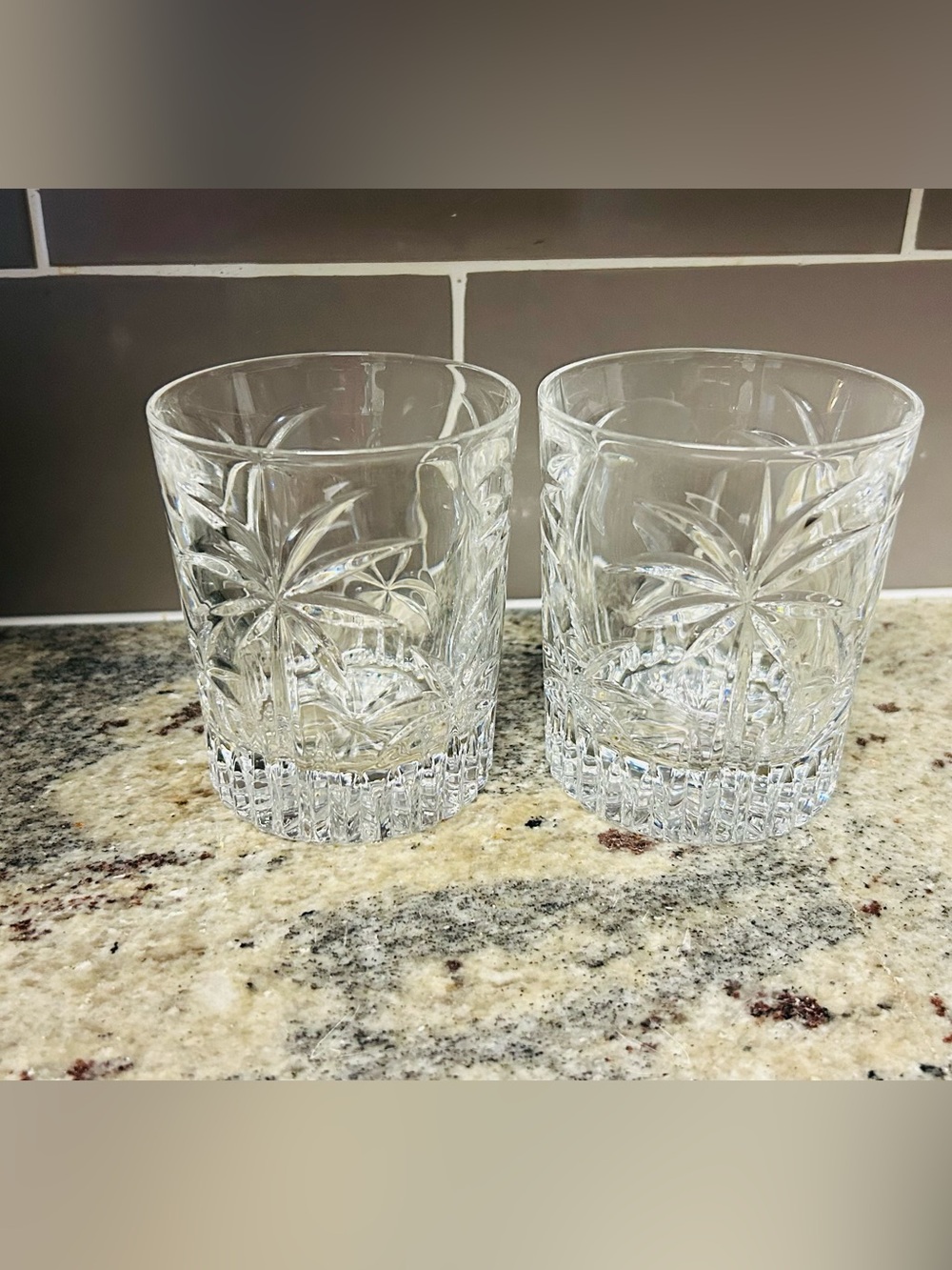 Double old fashioned glasses